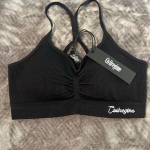 Black Ribbed Sports Bra by Civil Regime V2.